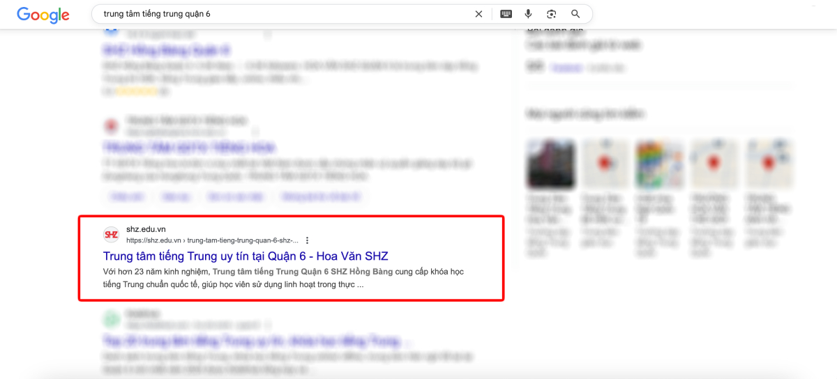 Kết quả tìm kiếm Google quận 6