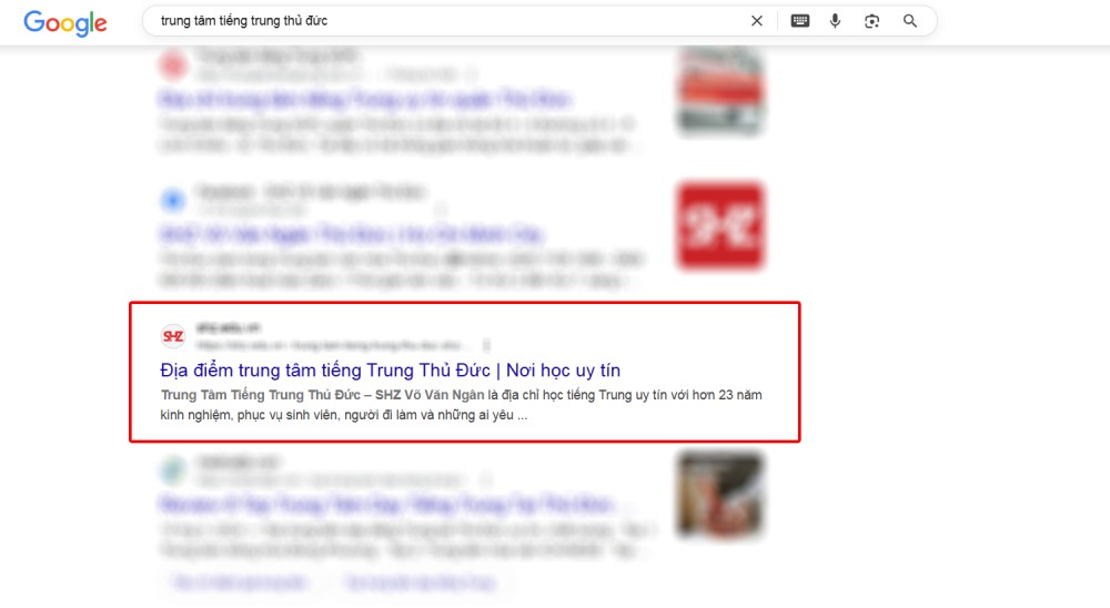 Kết quả tìm kiếm Google Thủ Đức