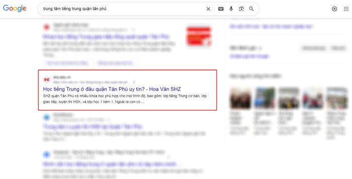 Kết quả tìm kiếm Google Tân Phú