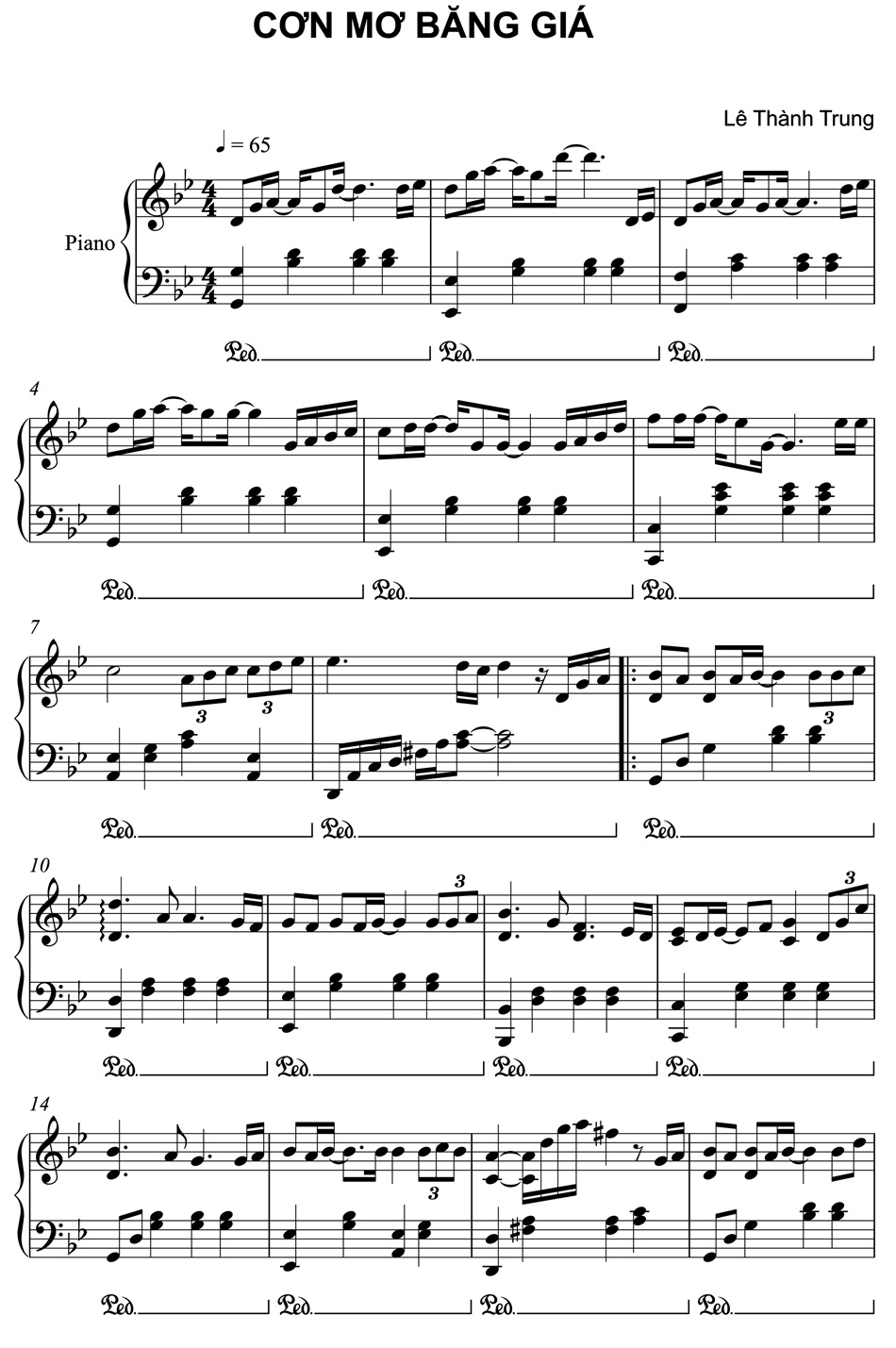 Cơn mưa băng giá sheet piano