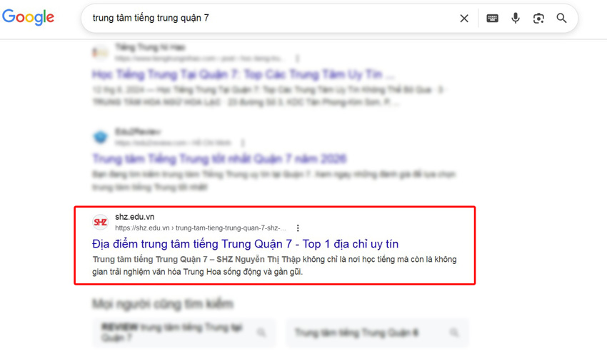 Kết quả tìm kiếm Google - TPHCM