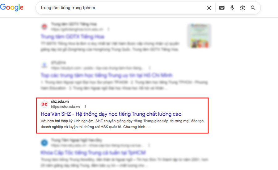 Kết quả tìm kiếm Google - TPHCM