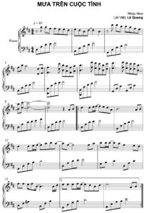 Mưa trên cuộc tình piano sheet