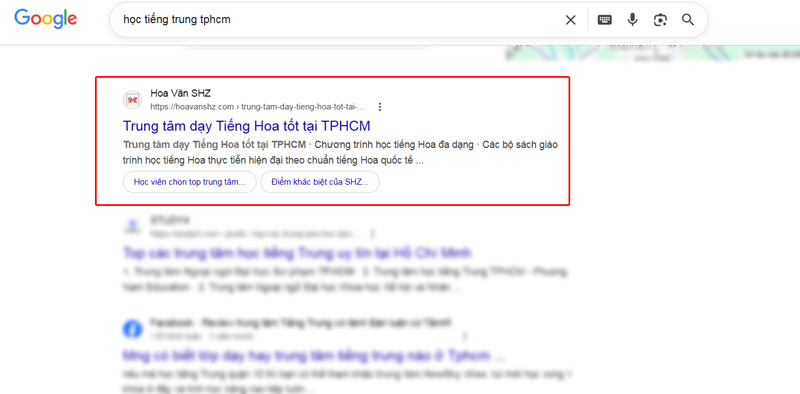 Kết quả tìm kiếm Google - TPHCM